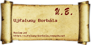 Ujfalusy Borbála névjegykártya